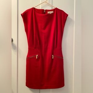 Michael Kors Dress - red with gold zipper pockets
